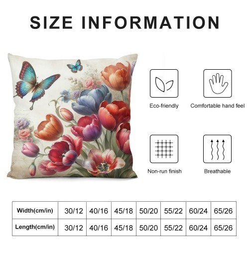  Floral Throw Pillow Covers Vintage s Flowers with Butterfly Farmhouse Pillow Cover Rustic Home Decor Outdoor Pillow Case Cushion Cover