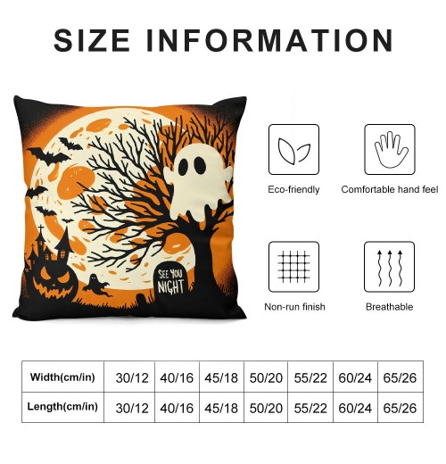 &nbsp;Witch Hat Pumpkin Throw Pillow Cover Happy Halloween Decorative&nbsp;Horrible Night Pillow Case Ghost Pattern Cushion Cover