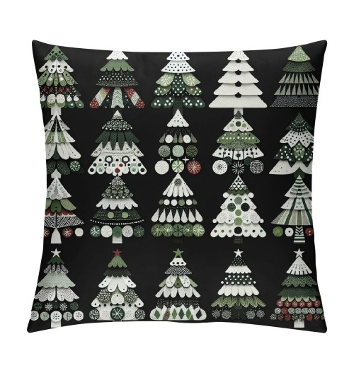 Ulloord  Christmas Pillow Covers Christmas Tree Decoration Pillows Farmhouse Pillow Covers Trees Pillow Case Indoor Holiday Cushion Cover for Sofa Couch