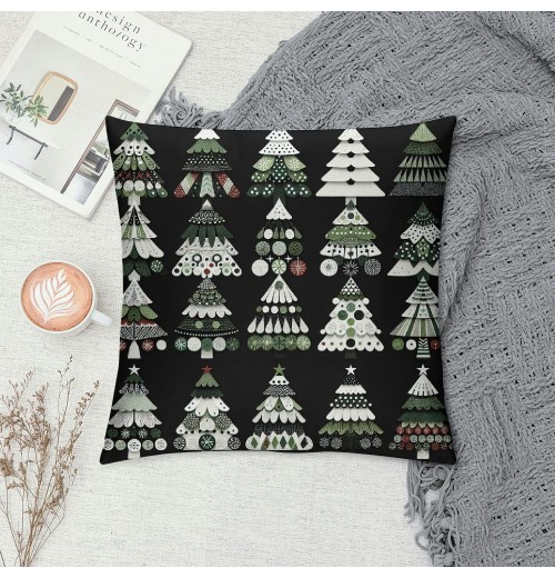 Ulloord  Christmas Pillow Covers Christmas Tree Decoration Pillows Farmhouse Pillow Covers Trees Pillow Case Indoor Holiday Cushion Cover for Sofa Couch