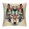 Ulloord  Wolf Head Throw Pillow Covers&nbsp;Geometric Mosaic Wolf Couch Pillow Covers Pillowcase Cushion Cover Decor Home Bed Office