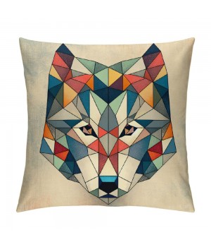 Ulloord  Wolf Head Throw Pillow Covers&nbsp;Geometric Mosaic Wolf Couch Pillow Covers Pillowcase Cushion Cover Decor Home Bed Office