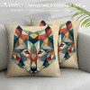 Ulloord  Wolf Head Throw Pillow Covers&nbsp;Geometric Mosaic Wolf Couch Pillow Covers Pillowcase Cushion Cover Decor Home Bed Office