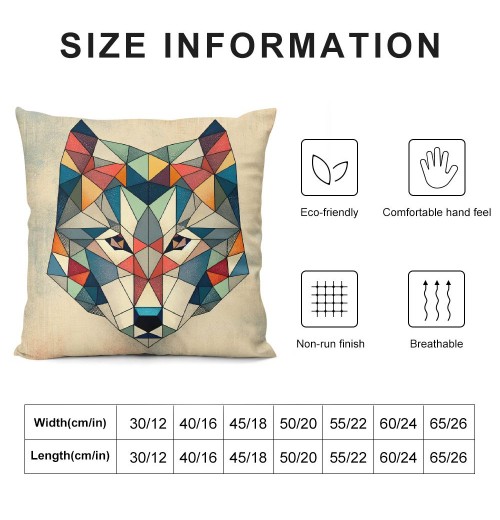 Ulloord  Wolf Head Throw Pillow Covers&nbsp;Geometric Mosaic Wolf Couch Pillow Covers Pillowcase Cushion Cover Decor Home Bed Office