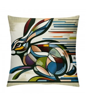  Bunny Head Throw Pillow Covers Geometric Triangle Couch Pillow Covers Pillow Case Cushion Cover Decor Home Bed Office