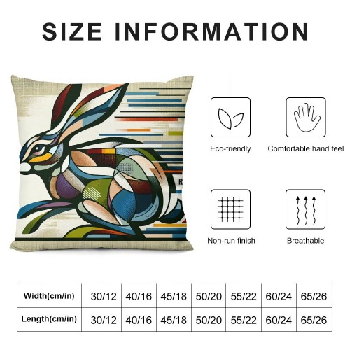  Bunny Head Throw Pillow Covers Geometric Triangle Couch Pillow Covers Pillow Case Cushion Cover Decor Home Bed Office