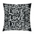 Ulloord  Pillow Covers Love Laugh Quote Pillowcase&nbsp;Flower Vine with&nbsp;Black Background Cushion Covers Square for Home Sofa Mother's Day