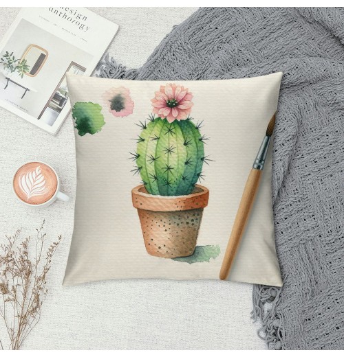 Ulloord  Tropical Plants Style Throw Pillow Covers Succulents Cactus Decorative Pillow Covers Summer Pillowcase Cushion Cover for Home Garden Sofa