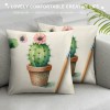 Ulloord  Tropical Plants Style Throw Pillow Covers Succulents Cactus Decorative Pillow Covers Summer Pillowcase Cushion Cover for Home Garden Sofa