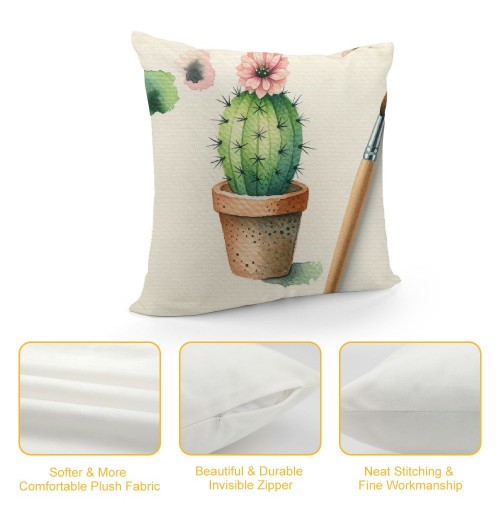 Ulloord  Tropical Plants Style Throw Pillow Covers Succulents Cactus Decorative Pillow Covers Summer Pillowcase Cushion Cover for Home Garden Sofa