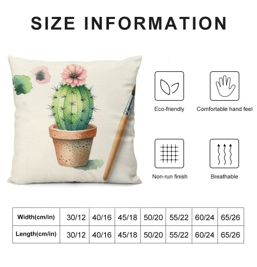 Ulloord  Tropical Plants Style Throw Pillow Covers Succulents Cactus Decorative Pillow Covers Summer Pillowcase Cushion Cover for Home Garden Sofa