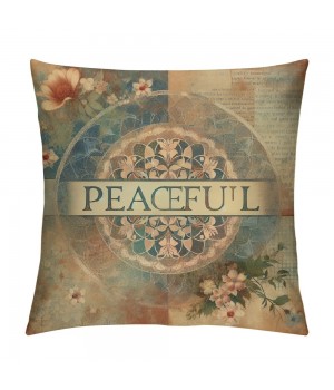 Ulloord  Vintage Style Quote Words Pillow Covers Autumn Fall Flowers Pattern Home Decorative Throw Pillow Case Cushion Cover 