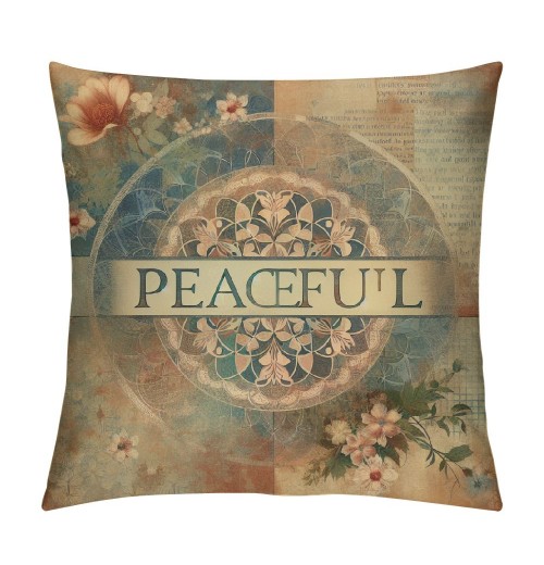 Ulloord  Vintage Style Quote Words Pillow Covers Autumn Fall Flowers Pattern Home Decorative Throw Pillow Case Cushion Cover 