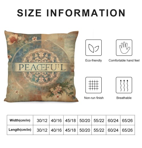 Ulloord  Vintage Style Quote Words Pillow Covers Autumn Fall Flowers Pattern Home Decorative Throw Pillow Case Cushion Cover 