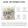 Ulloord  Merry Christmas Xmas Pillow Cover Decorative Believe Quote Pillow Cases White Snowflake Background Cushion Cover Super Soft Decorative Couch Sofa Pillowcase