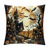 Ulloord  Throw Pillow Covers Vintage Halloween Bat Ghost Decorative Pillow Cover Halloween Night Decorative Home Sofa Cushion Cases Pillowcase