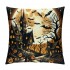 Ulloord  Throw Pillow Covers Vintage Halloween Bat Ghost Decorative Pillow Cover Halloween Night Decorative Home Sofa Cushion Cases Pillowcase