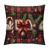  Christmas Throw Pillow Covers Decorative Outdoor Farmhouse Merry Christmas Xmas Square Pillow Case Super Soft Small Buffalo Plaid Cushion Cover Couch