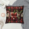  Christmas Throw Pillow Covers Decorative Outdoor Farmhouse Merry Christmas Xmas Square Pillow Case Super Soft Small Buffalo Plaid Cushion Cover Couch