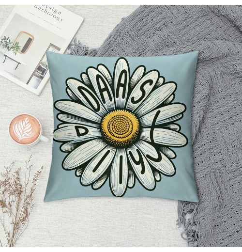  Spring Daisy Floral Pillow Covers White Petal Flower Decorative Pillow Cases Yellow Seasonal Cushion Case Farmhouse Home Decor for Sofa Couch