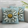  Spring Daisy Floral Pillow Covers White Petal Flower Decorative Pillow Cases Yellow Seasonal Cushion Case Farmhouse Home Decor for Sofa Couch