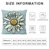  Spring Daisy Floral Pillow Covers White Petal Flower Decorative Pillow Cases Yellow Seasonal Cushion Case Farmhouse Home Decor for Sofa Couch