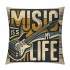 Ulloord Vintage &nbsp;Guitar Throw Pillow Covers&nbsp;Inspirational Quote Guitar Pillow Case is My Life Cushion Cover Pillow Case for Sofa Couch