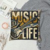 Ulloord Vintage &nbsp;Guitar Throw Pillow Covers&nbsp;Inspirational Quote Guitar Pillow Case is My Life Cushion Cover Pillow Case for Sofa Couch