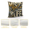 Ulloord Vintage &nbsp;Guitar Throw Pillow Covers&nbsp;Inspirational Quote Guitar Pillow Case is My Life Cushion Cover Pillow Case for Sofa Couch