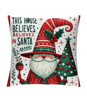 Ulloord  Merry Christmas Santa Claus Throw Pillow Covers Outdoor Xmas Christmas Tree Cushion CoverHome Sofa Couch Pillow Case Decorative Winter&nbsp;Series