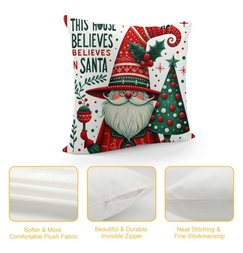 Ulloord  Merry Christmas Santa Claus Throw Pillow Covers Outdoor Xmas Christmas Tree Cushion CoverHome Sofa Couch Pillow Case Decorative Winter&nbsp;Series