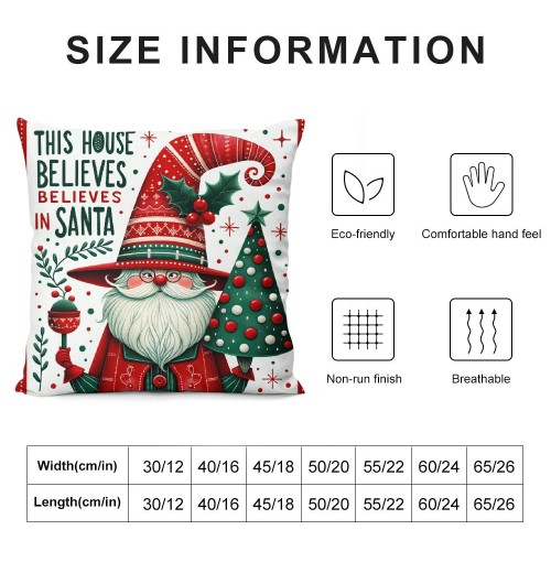 Ulloord  Merry Christmas Santa Claus Throw Pillow Covers Outdoor Xmas Christmas Tree Cushion CoverHome Sofa Couch Pillow Case Decorative Winter&nbsp;Series