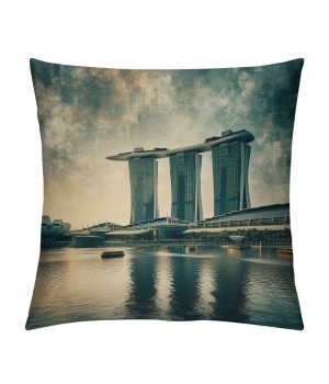 Ulloord  Throw Pillow Covers Vintage&nbsp;Spacecraft Hotel Decorative Pillow Covers Square Pillow Case Oil Painting Pillowcase for Sofa Couch(Hotel)