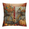 Ulloord Rustic&nbsp;Bicycle Pumpkin Sunflowers Bird Farmhouse Pillow Covers Fall Autumn Flowers Outdoor Pillow Case Home Decor Sofa Pillowcase (Bike Bird)