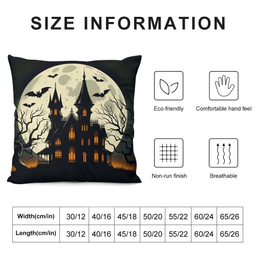 Ulloord Halloween Party Throw Pillow Cover with Cat&nbsp;Witch&nbsp;Castle Print Decorative Halloween Home Pillow Case Cushion Cover (Ha- Animal Set)