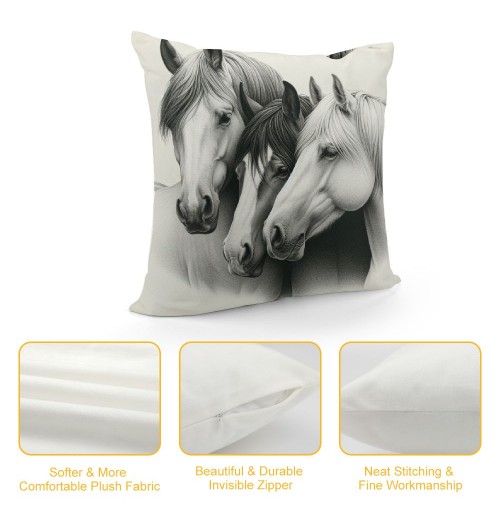 Ulloord Horse Decorative Throw Pillow Covers&nbsp; Cushion Cover Color Animal Throw Pillows Case for Sofa Couch Outdoor Decor