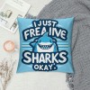 Ulloord Farmhouse Sharks Ocean Animals Themed Pillowcase Decorations for Home, I Just Freaking Love Sharks Okay Shark Throw Pillow Cover, , Shark Lover Gifts