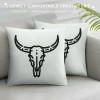 Ulloord Wild Hat Cow Skull Throw Pillow Case Cover ,Beige Trendy Decorations for Home Girls Bedroom Dorm Office,Gifts for Teen Girls