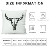 Ulloord Wild Hat Cow Skull Throw Pillow Case Cover ,Beige Trendy Decorations for Home Girls Bedroom Dorm Office,Gifts for Teen Girls