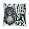 Ulloord Maine Coon Cat Themed Pillowcase Decorations for Home, Funny Quote I Just Freaking Love Maine Coon Cats Okay Throw Pillow Cover, Maine Coon Cat Gifts, Cats Lover Gifts