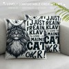 Ulloord Maine Coon Cat Themed Pillowcase Decorations for Home, Funny Quote I Just Freaking Love Maine Coon Cats Okay Throw Pillow Cover, Maine Coon Cat Gifts, Cats Lover Gifts