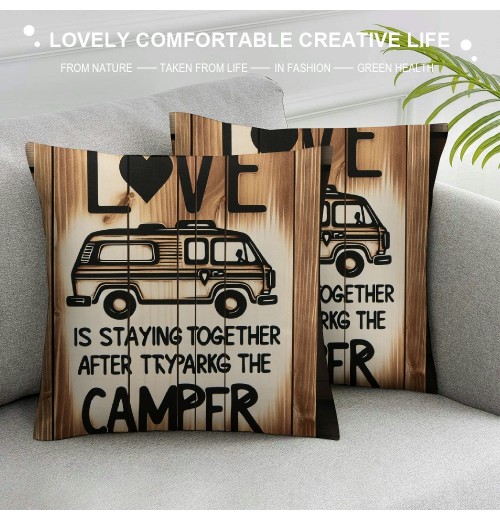 Ulloord Love Themed Pillowcase Decorations for Home, Love is Staying Together After Parking The Throw Pillow Cover , Valentine’s Day Gifts, Wedding