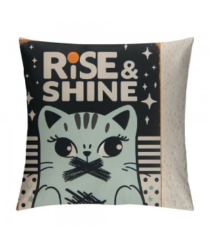 Ulloord Cat Themed Pillowcase Decorations for Home, Funny Inspirational Quotes Throw Pillow Cover, Cat Lover Gifts, Gifts