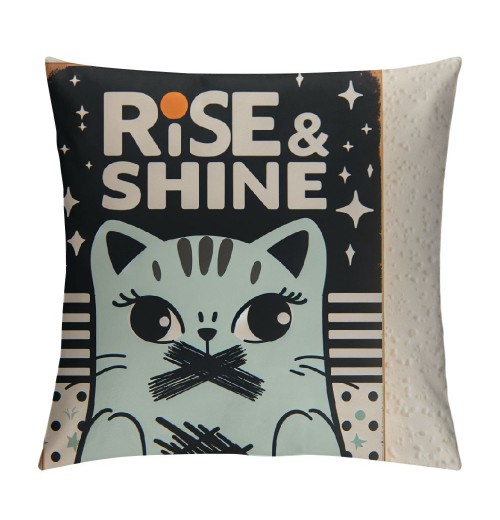 Ulloord Cat Themed Pillowcase Decorations for Home, Funny Inspirational Quotes Throw Pillow Cover, Cat Lover Gifts, Gifts