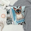 Ulloord Siamese Cat Themed Pillowcase Decorations for Home, Funny Quote I Just Freaking Love Siamese Cats Okay Throw Pillow Cover, Siamese Cat Lover Gifts