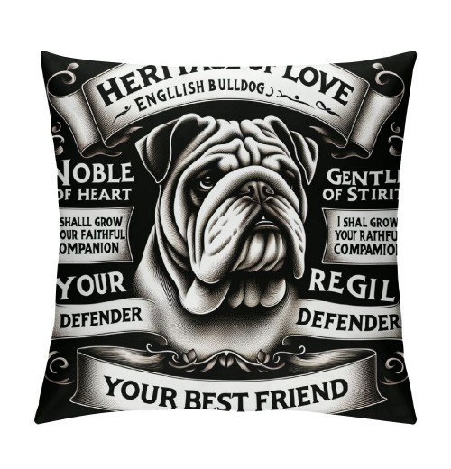 Ulloord Cute of Love Throw Pillow Case Cover, Decorations For Home Bedroom Girls Room Office, Owners Moms Gift,Dog Lovers Gift