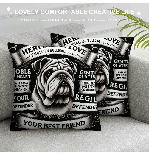 Ulloord Cute of Love Throw Pillow Case Cover, Decorations For Home Bedroom Girls Room Office, Owners Moms Gift,Dog Lovers Gift