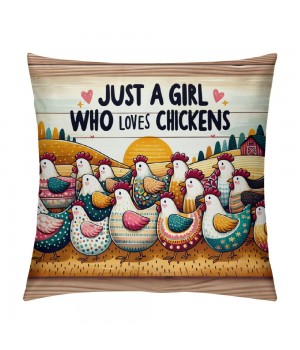 Ulloord Who Loves Decorative Throw Pillow Case Cover, Funny Quote Farm Animal Chicken Decorations For Home Bedroom Girl Room Dorm Office Farmhouse,Gifts For Chicken Lovers