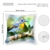 Ulloord Vintage Watercolor Birds Decorative Farmhouse Pillow Cover Birds&nbsp;are Singing&nbsp;Square Outdoor Throw Pillow Cushion Cover 