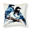 Ulloord Pillow Covers Super Soft Christmas Blue Couple Birds Resting on a Tree Branch Throw Pillow Covers Decor Pillowcase Cushion Cover